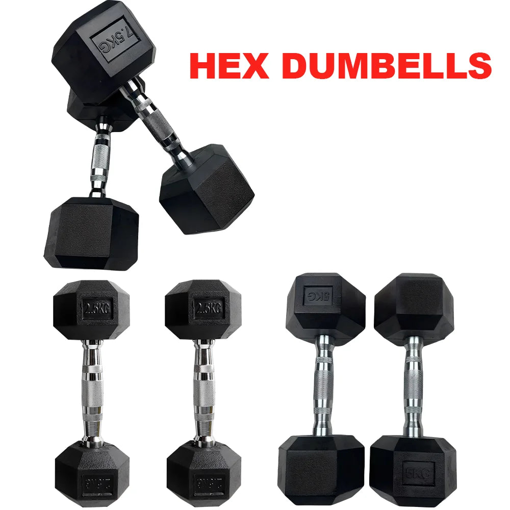 2pc 2.5kg/ 5kg/7.5kg Hexagon Dumbbells