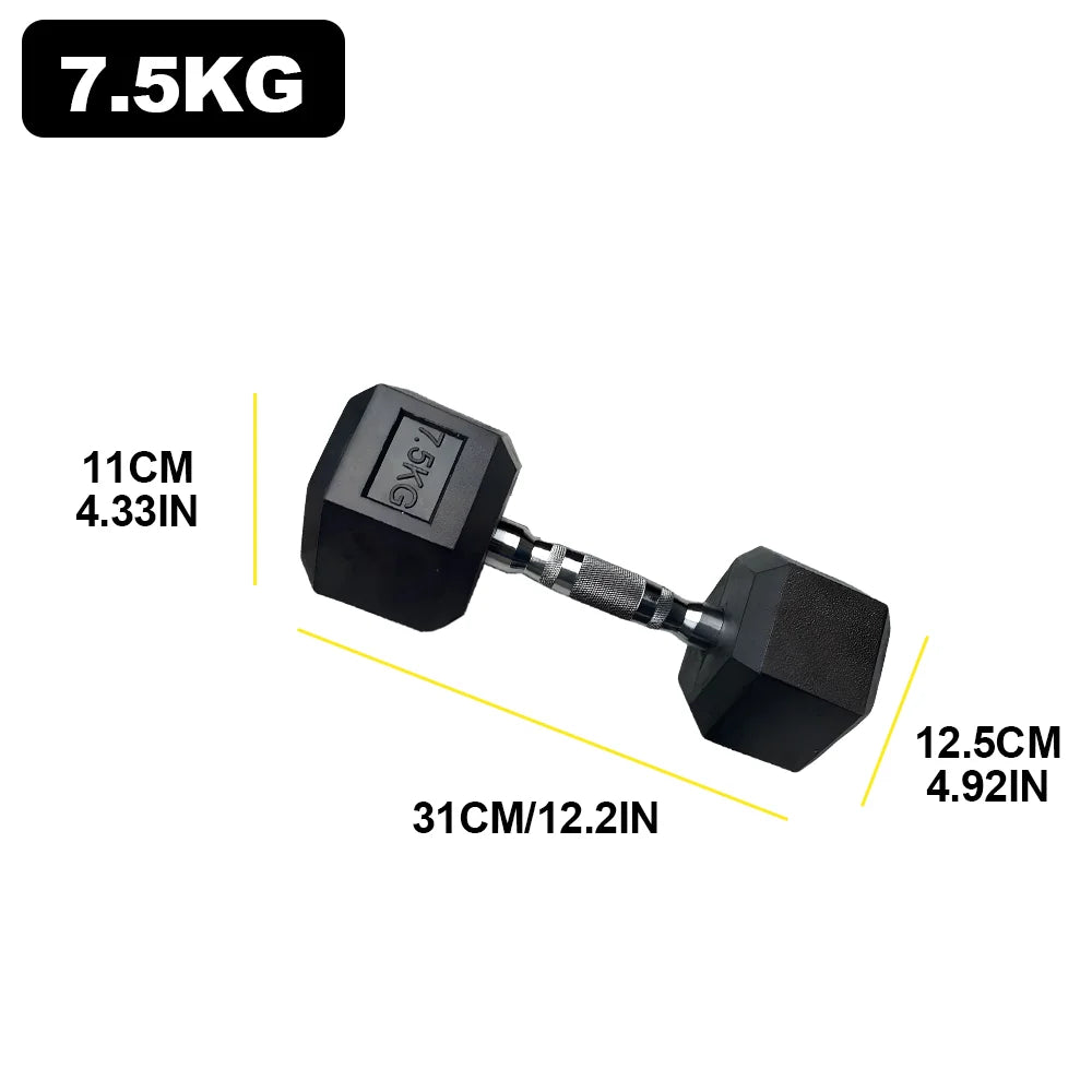 2pc 2.5kg/ 5kg/7.5kg Hexagon Dumbbells